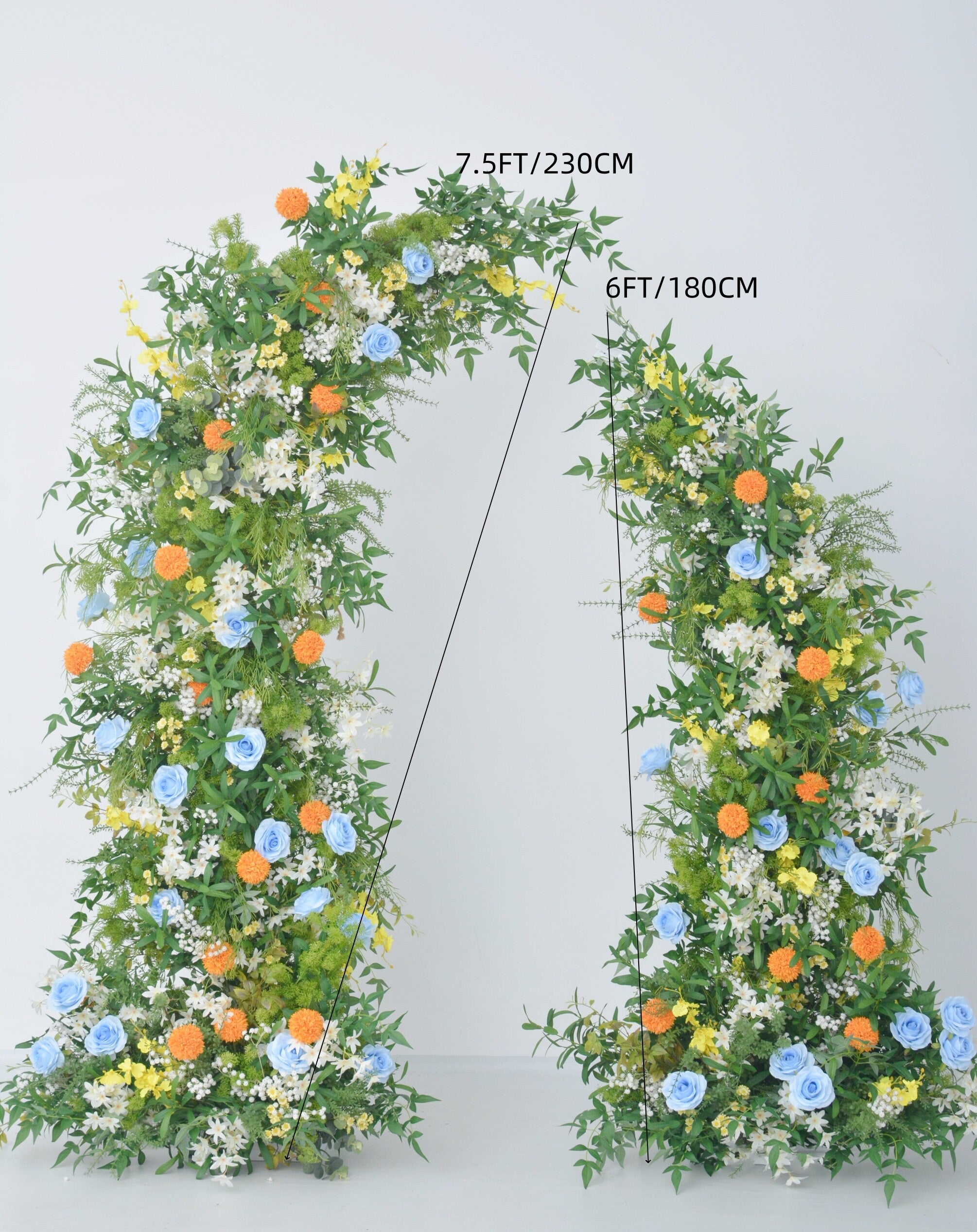 Elegant Horn Arch Wedding Floral Arrangements with Lush Artificial Greenery