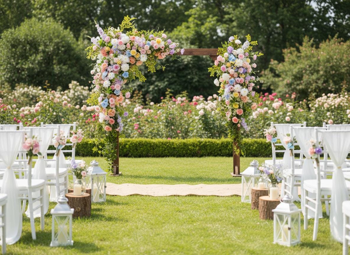 Floral Wedding Arch Swag Set: Pastel Pink, Lavender, Blue Blooms