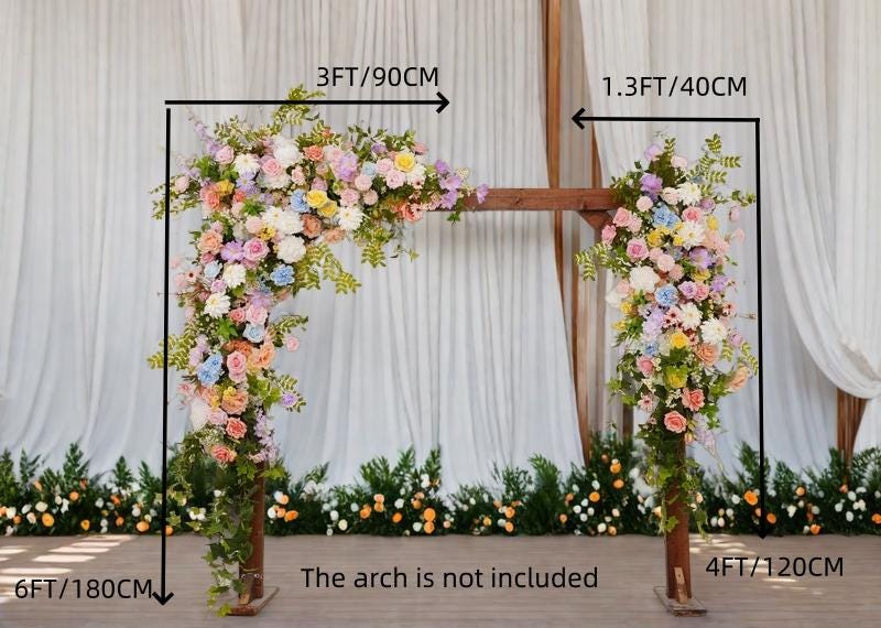 Floral Wedding Arch Swag Set: Pastel Pink, Lavender, Blue Blooms
