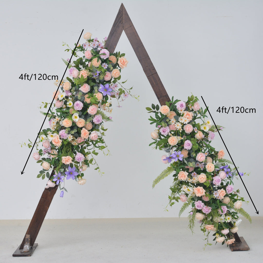 Artificial Wedding Floral Arbor Arrangements in Lilac and Champagne
