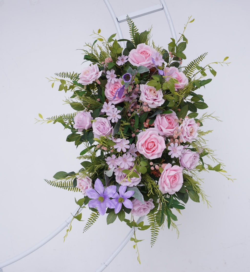 Artificial Wedding Floral Arbor Arrangements in Lilac and Champagne