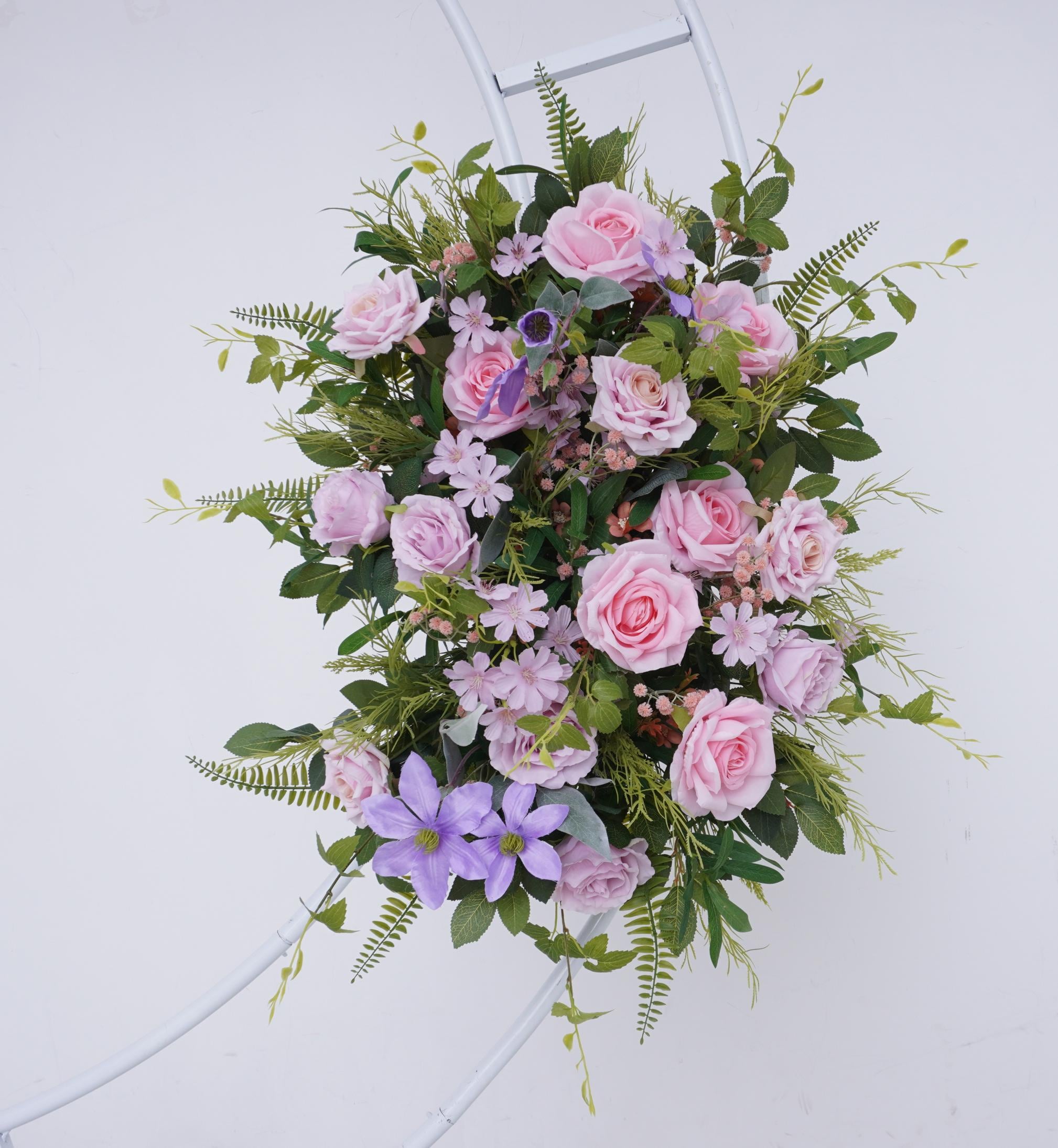 Artificial Wedding Floral Arbor Arrangements in Lilac and Champagne