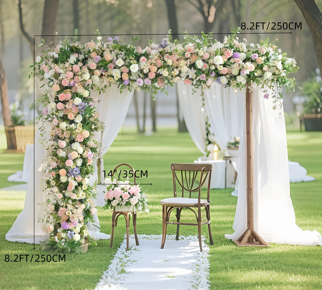 Wedding Arch Flower Garland: Blush, Cream, Lavender & White