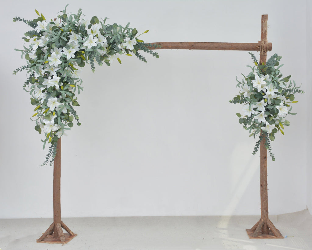 Artificial Wedding Arch Swag with White Lily and Eucalyptus