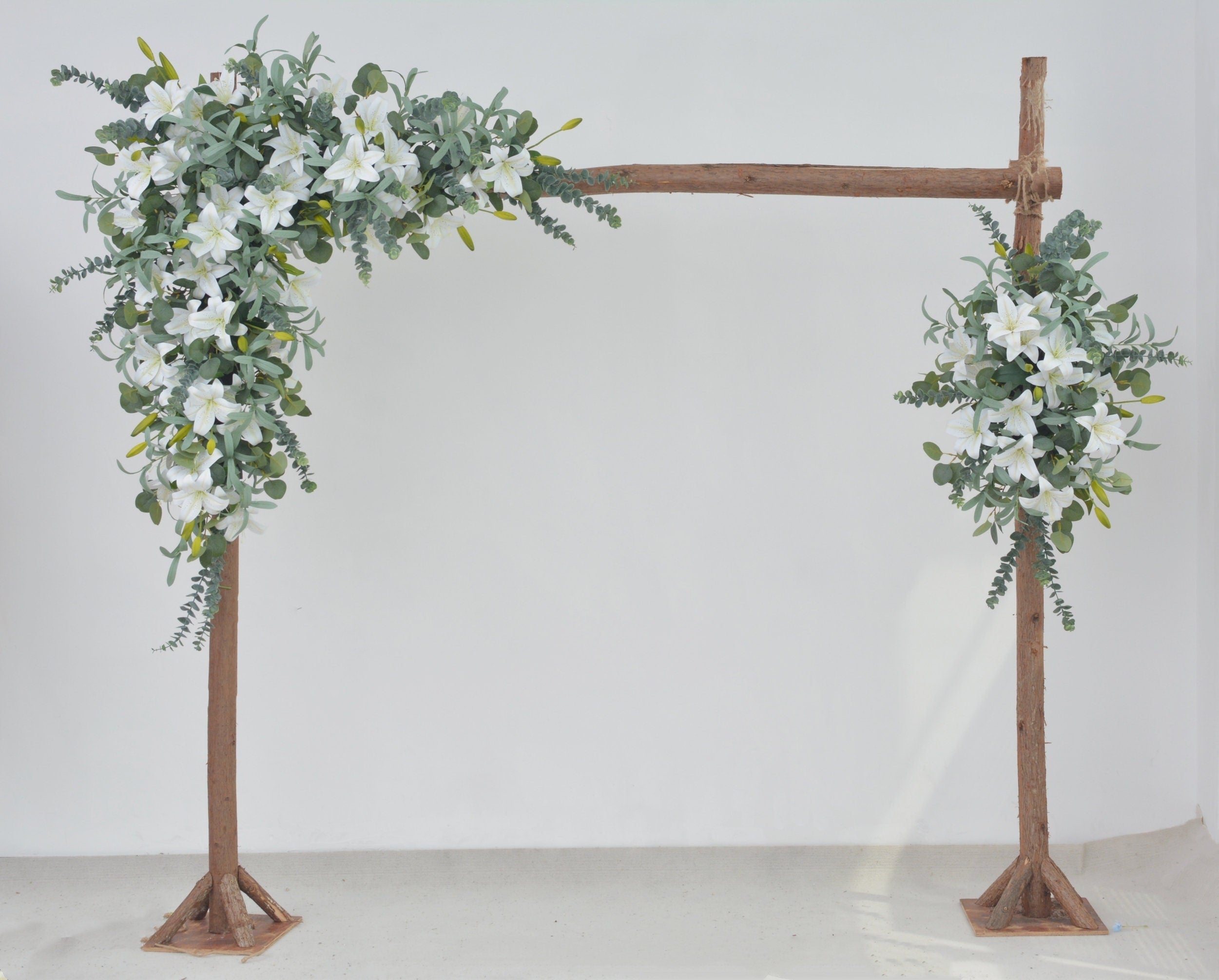 Artificial Wedding Arch Swag with White Lily and Eucalyptus