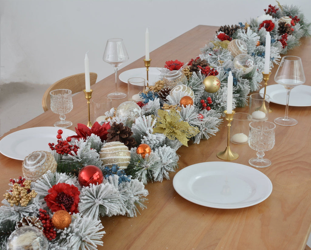 Christmas Garland Table Runner Garland for Mantle, Staircase, Banister