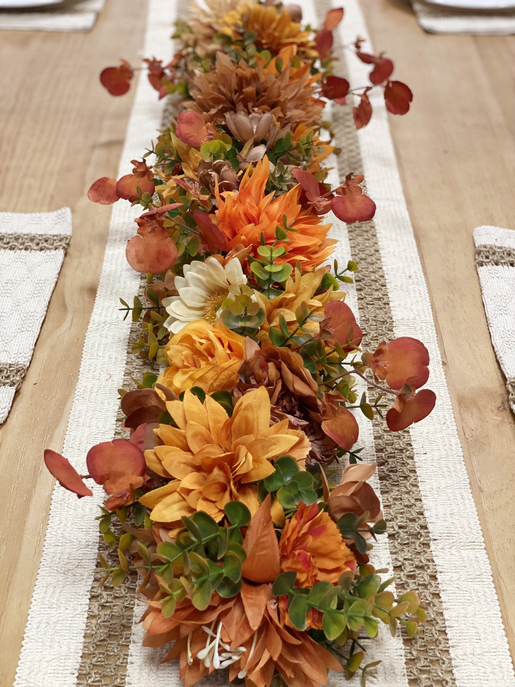 Autumn Eucalyptus Flower Garland: Thanksgiving Wedding Decor