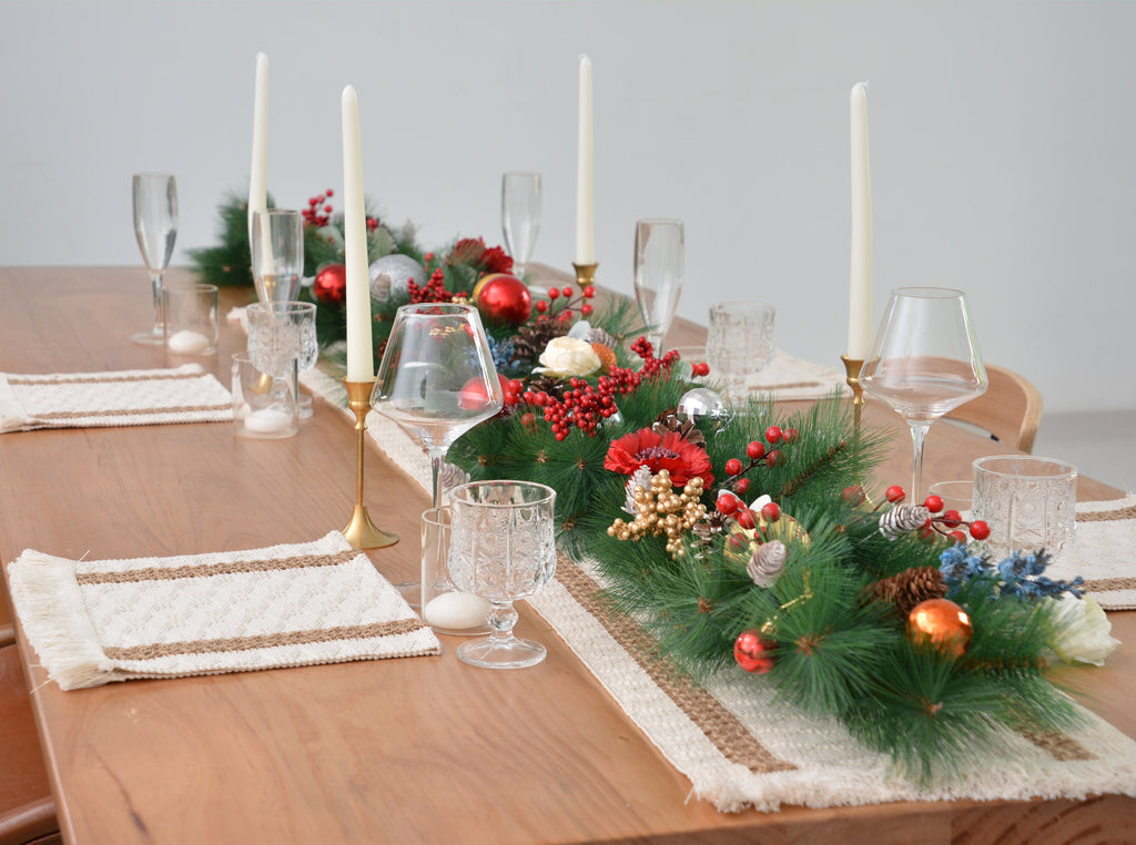 Christmas Garland Table Runner Garland for Mantle, Staircase, Banister