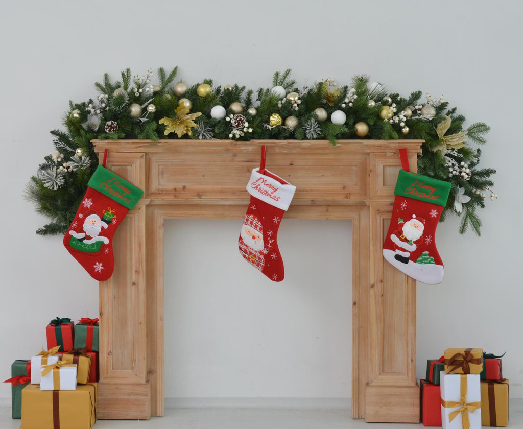 Classic 6ft Christmas Garland with Pine Cones, Ornaments, and Frosted Greenery Perfect for Fireplace Mantel Decoration