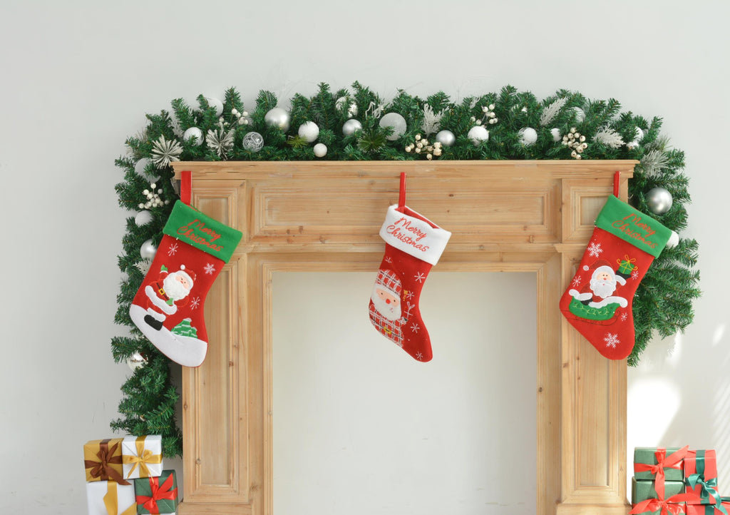 9FT Christmas Mantel Garland with Silver, White, and Frosted Accents, Holiday Fireplace Decor