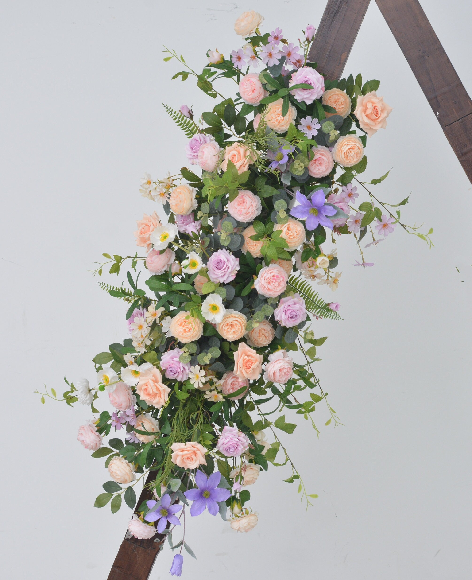 Artificial Wedding Floral Arbor Arrangements in Lilac and Champagne