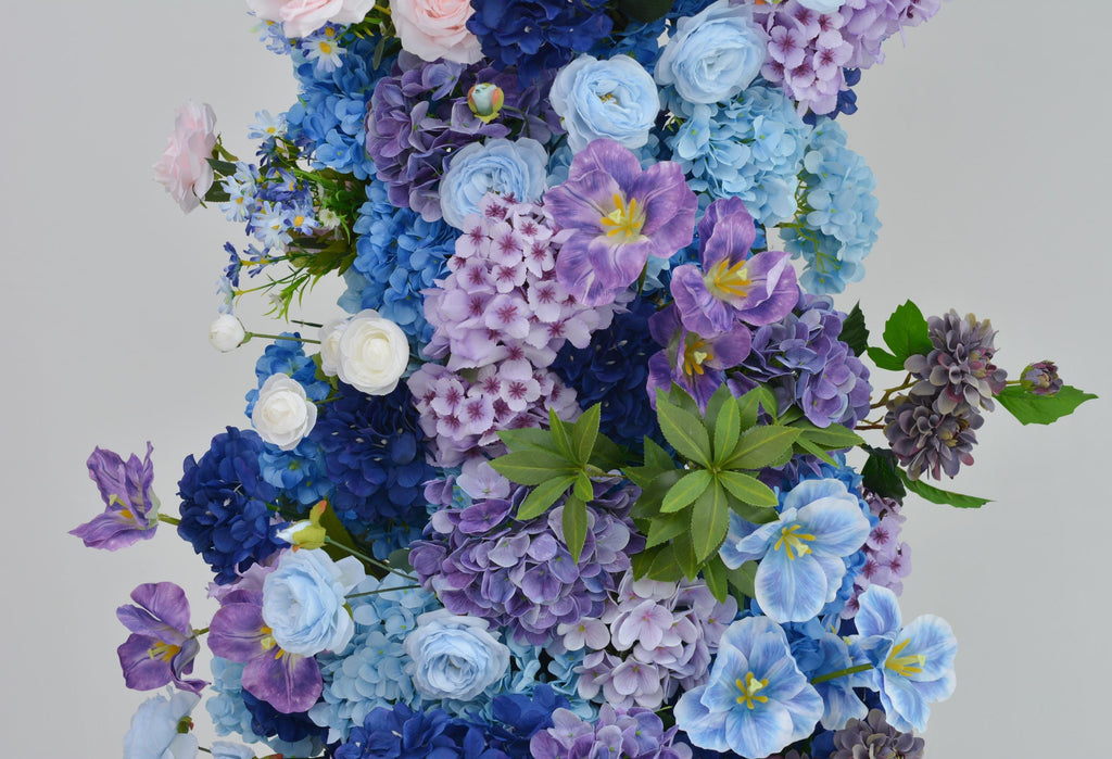 Purple & Blue Hydrangea Rose Wedding Arbor Floral Arch