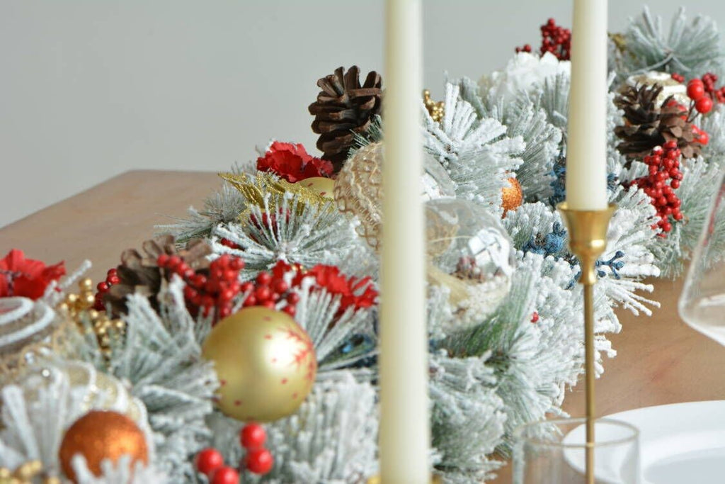 Christmas Garland Table Runner Garland for Mantle, Staircase, Banister