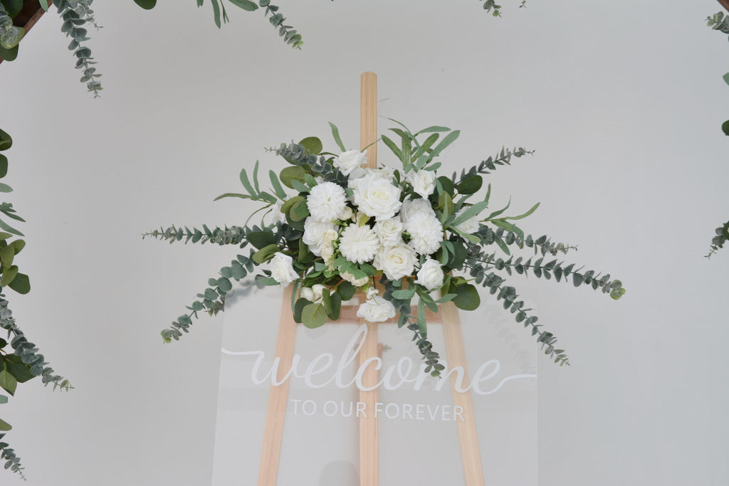 Eucalyptus White Rose Flowers for Wedding Arch Decor