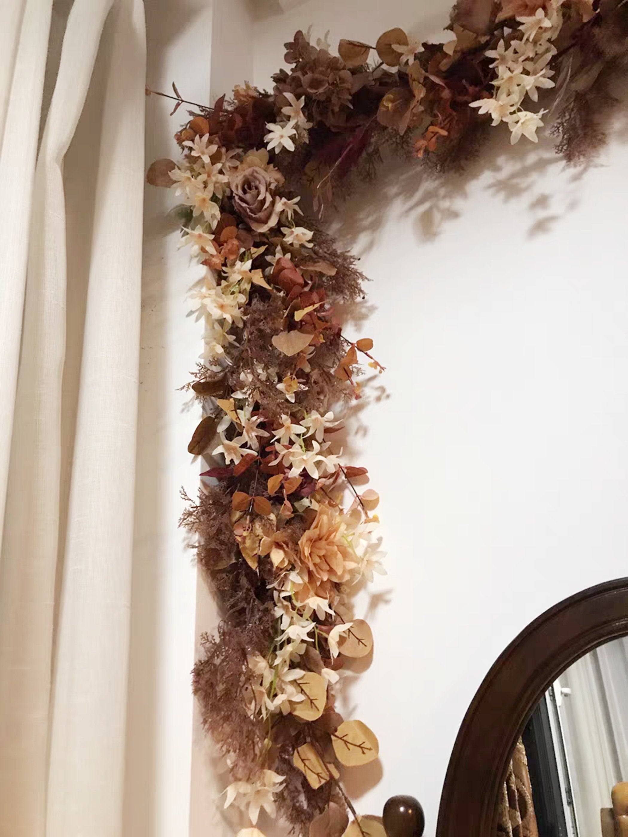 Fall Flower Garland: Autumn Wedding Arch Centerpiece