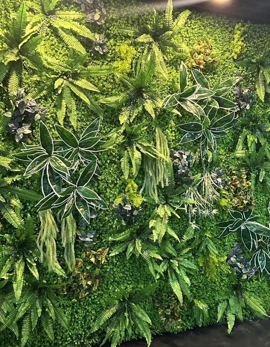Lush Green Plant Wall Decor Vertical Garden Panels, Artificial Foliage Backdrop