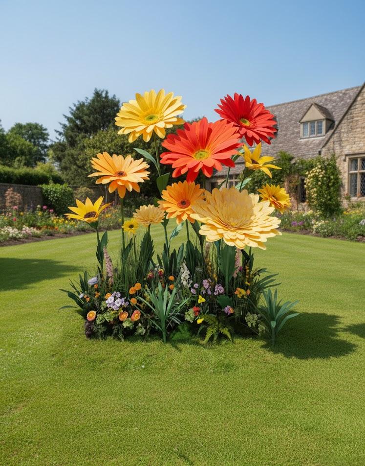 Giant Paper Flower Set for Photo Booth Backdrop, Pale Yellow, Yellow, and Orange Ground Floral Decor