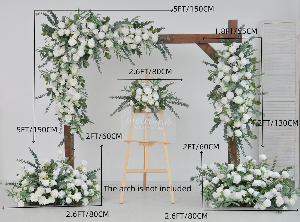 Eucalyptus White Rose Flowers for Wedding Arch Decor