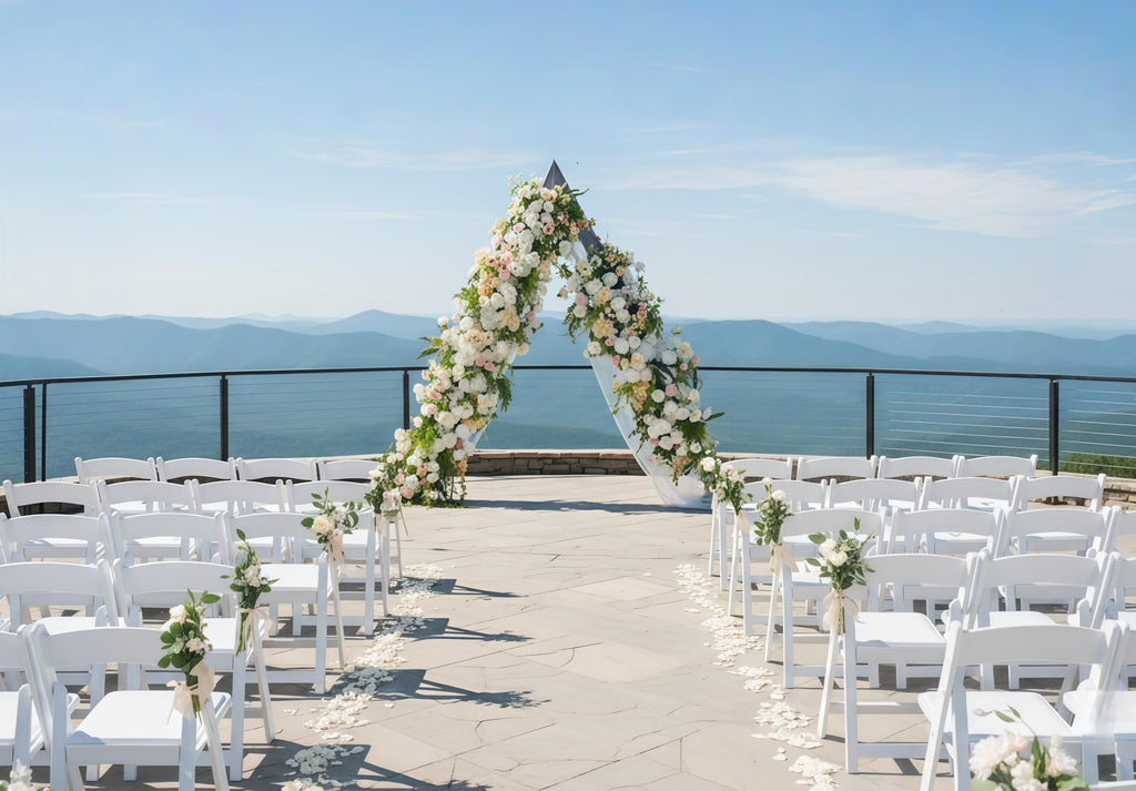 Artificial White and Blush Floral Garland Arrangement for Wedding Ceremony Backdrop and Event Decoration