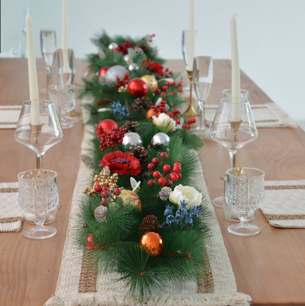 Christmas Garland Table Runner Garland for Mantle, Staircase, Banister