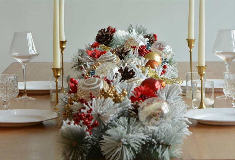 Christmas Garland Table Runner Garland for Mantle, Staircase, Banister