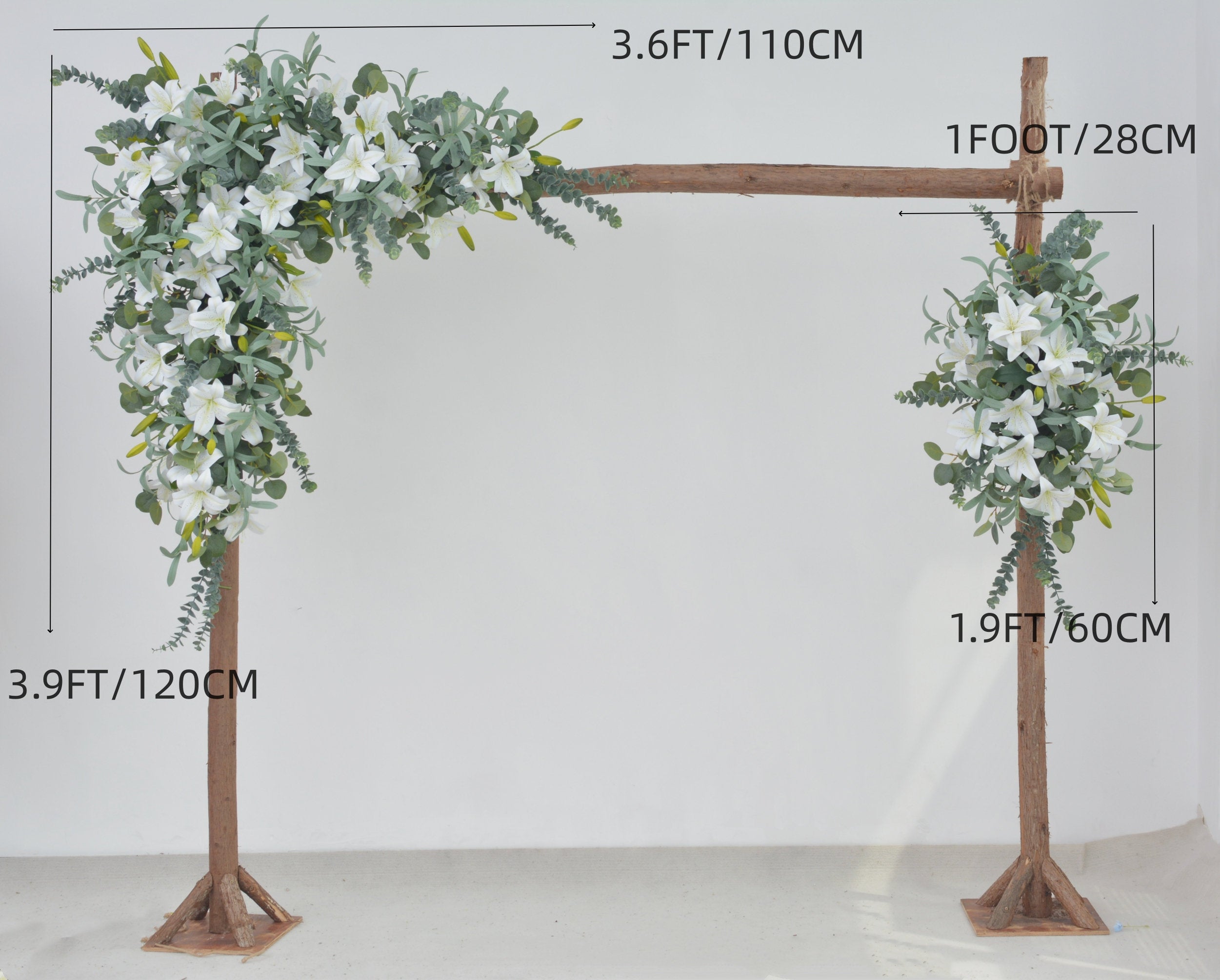Artificial Wedding Arch Swag with White Lily and Eucalyptus