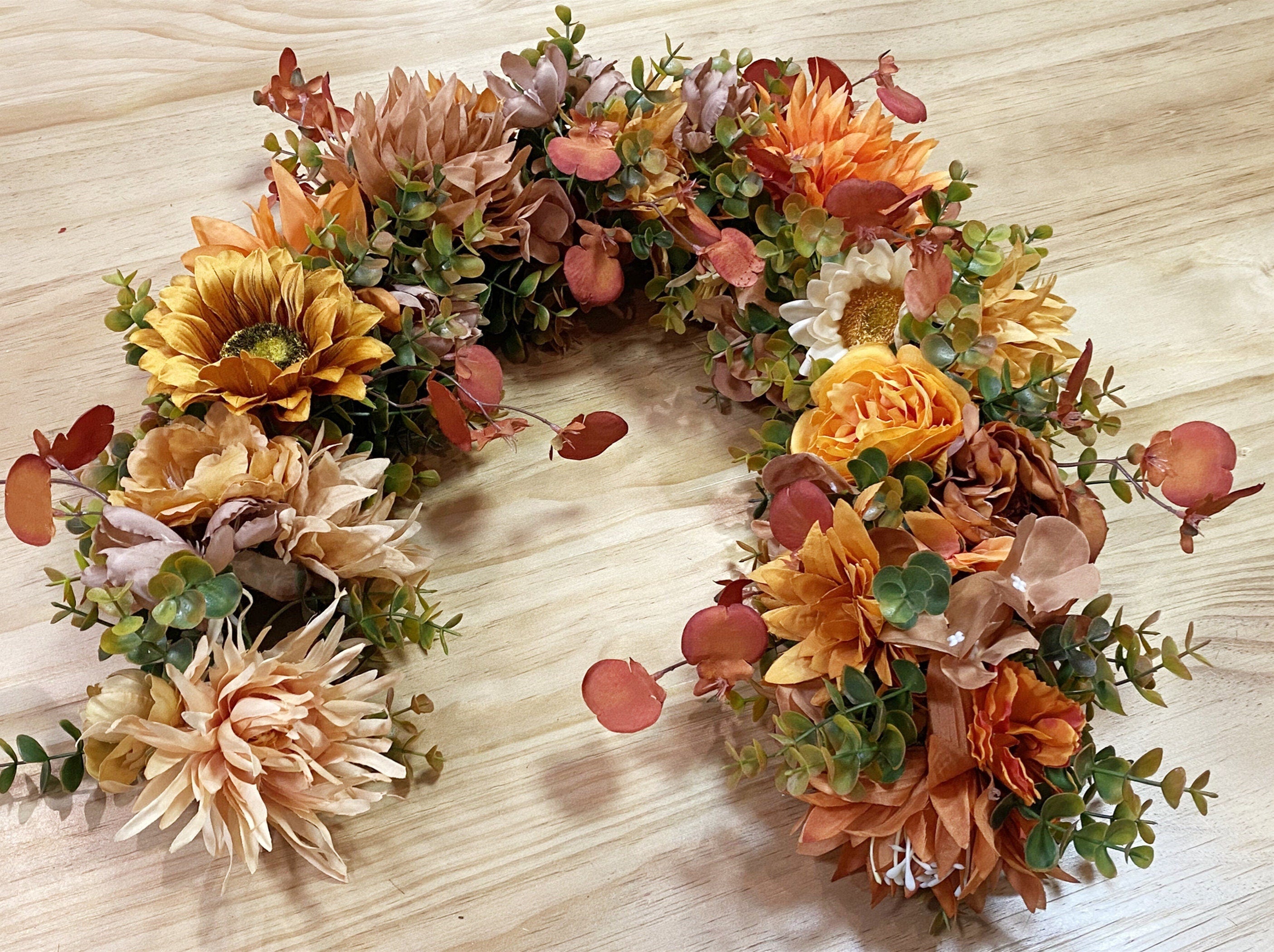 Autumn Eucalyptus Flower Garland: Thanksgiving Wedding Decor