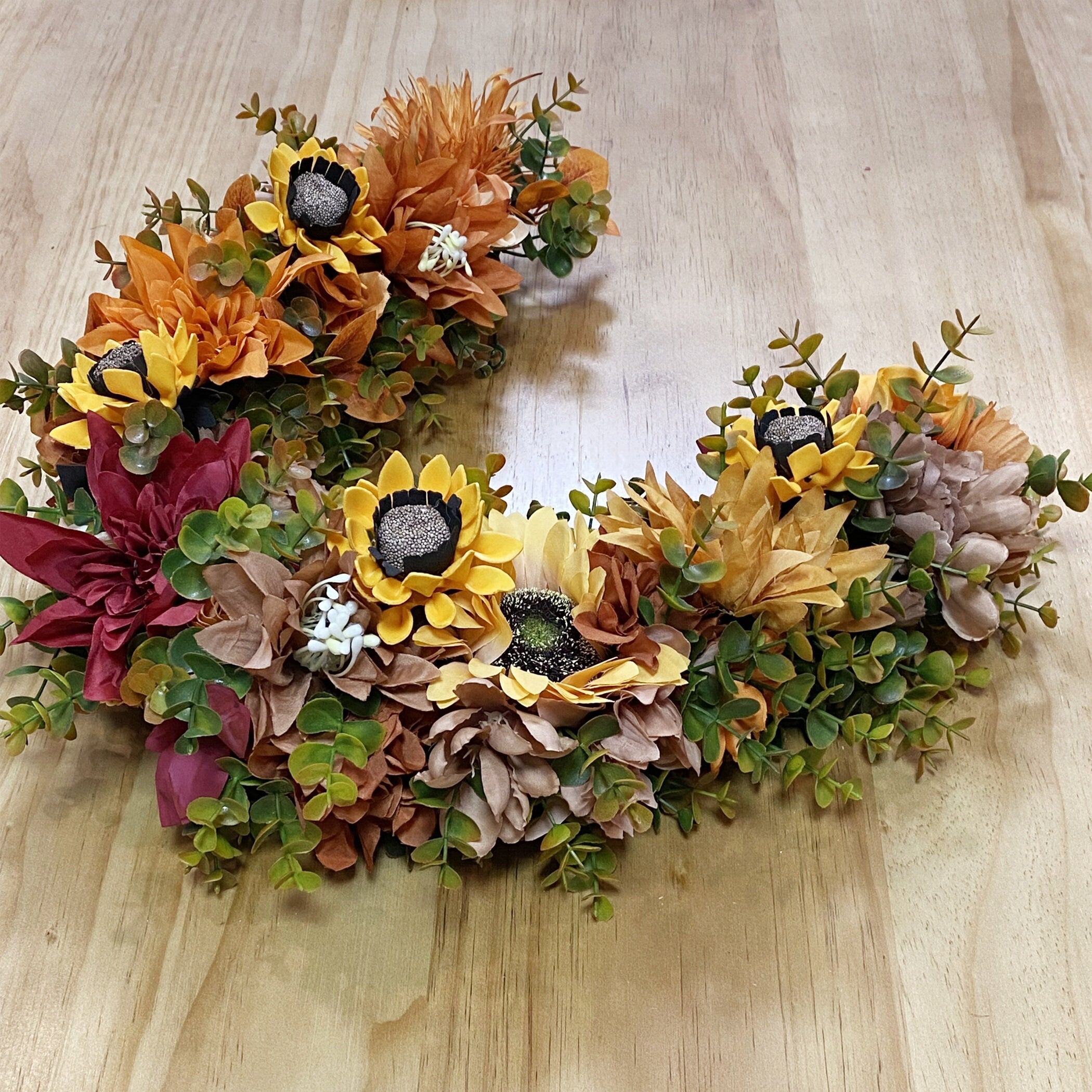 Autumn Eucalyptus Flower Garland: Thanksgiving Wedding Decor