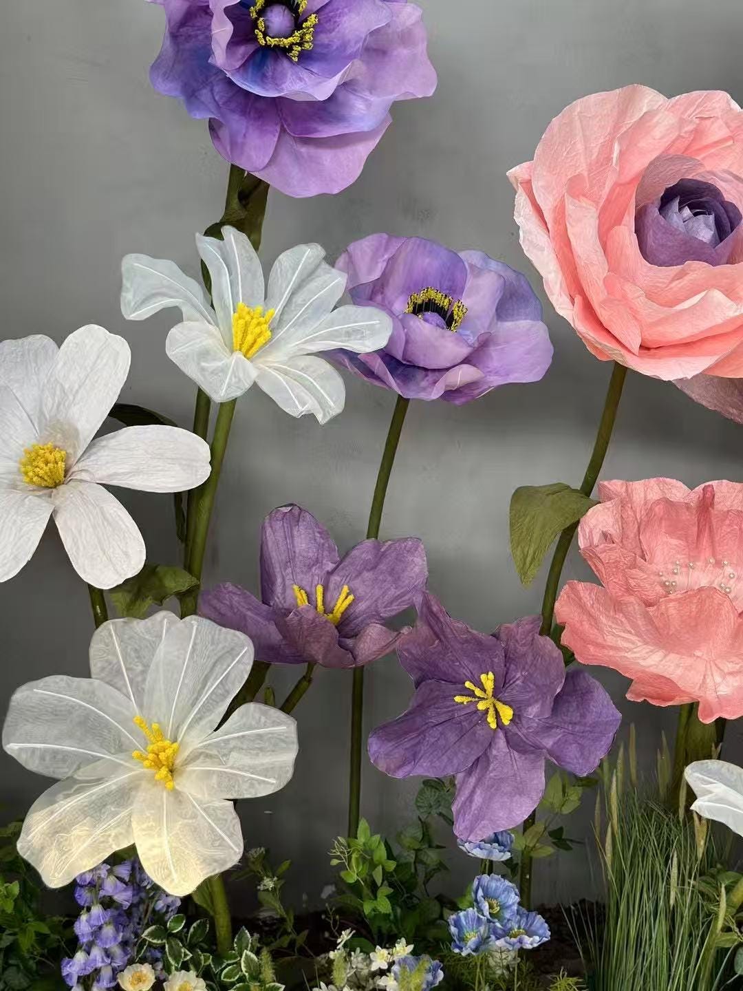 Giant Paper Flower Display for Event and Space Decoration Handcrafted Floral Decor