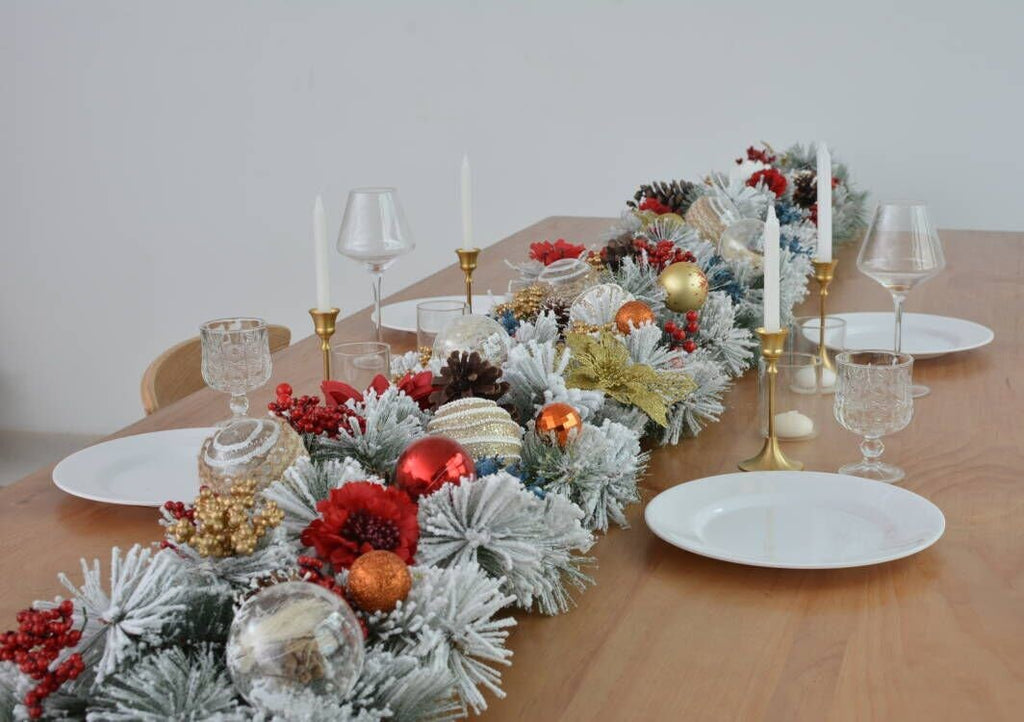 Christmas Garland Table Runner Garland for Mantle, Staircase, Banister