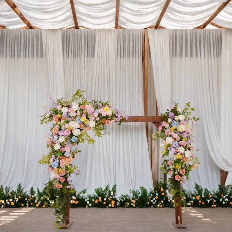 Floral Wedding Arch Swag Set: Pastel Pink, Lavender, Blue Blooms