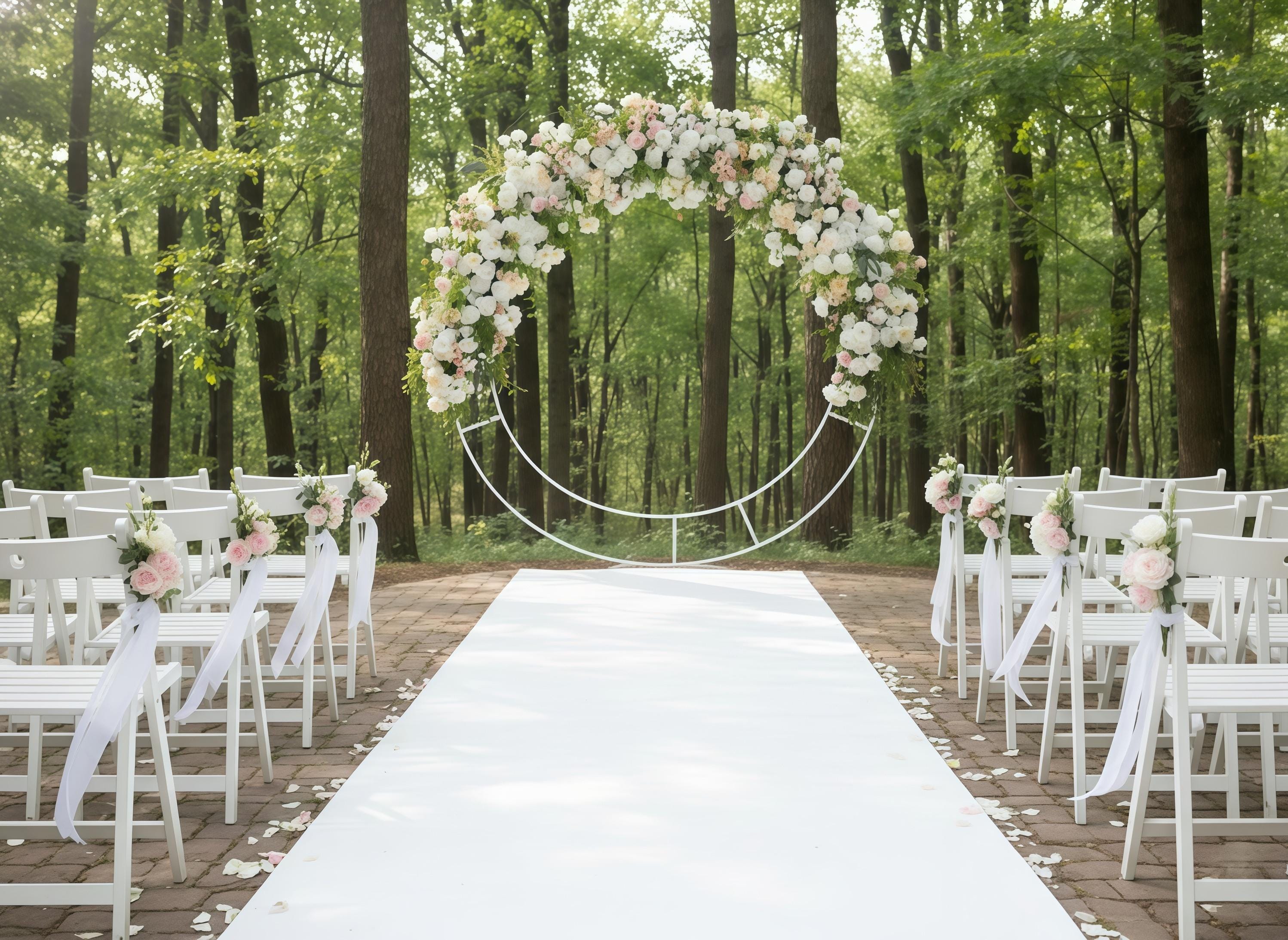 Artificial White and Blush Floral Garland Arrangement for Wedding Ceremony Backdrop and Event Decoration