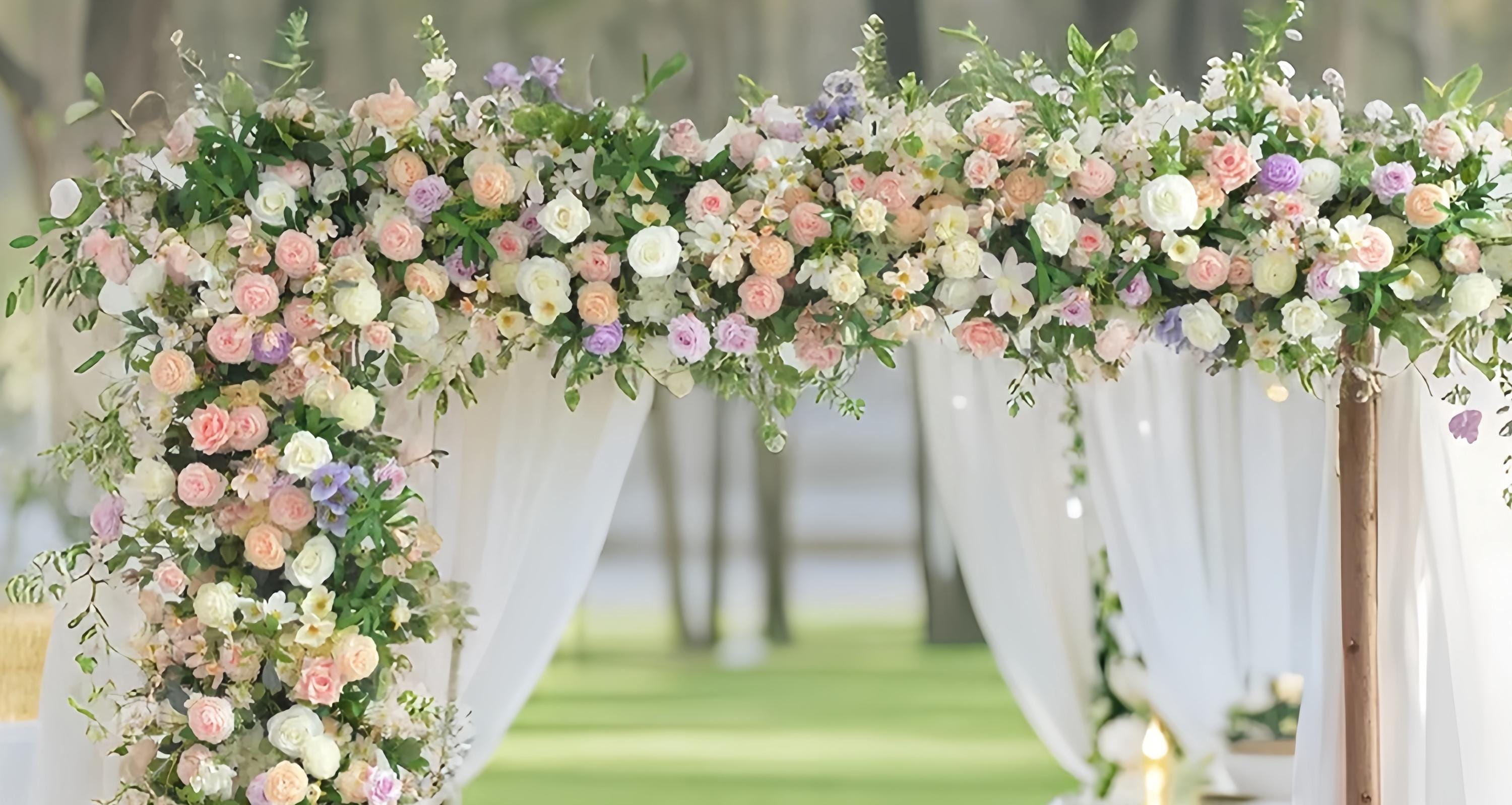 Wedding Arch Flower Garland: Blush, Cream, Lavender & White