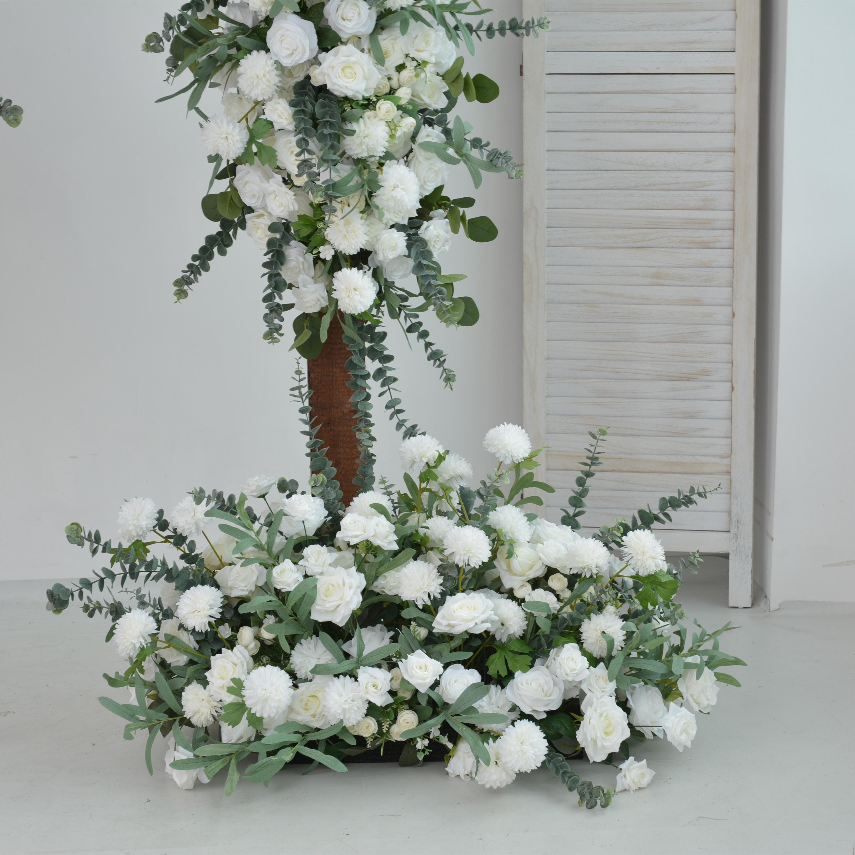 Eucalyptus White Rose Flowers for Wedding Arch Decor