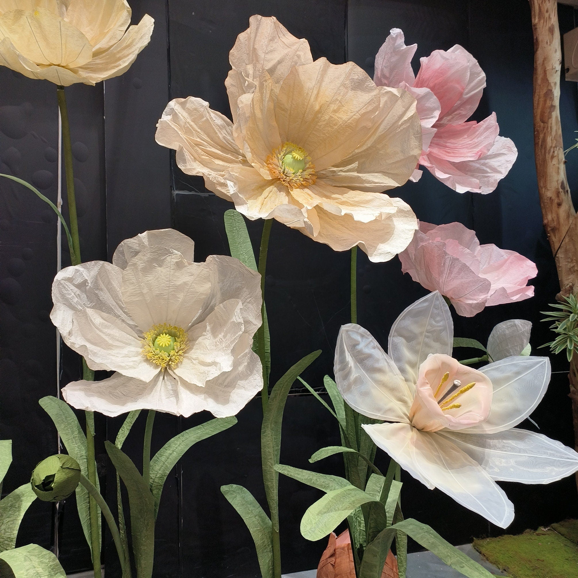 Large Customizable Handcrafted Silk Paper Flowers Oversized Floral Decorations for Weddings, Events, and Displays