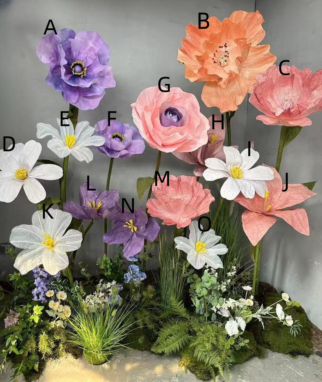 Giant Paper Flower Display for Event and Space Decoration Handcrafted Floral Decor