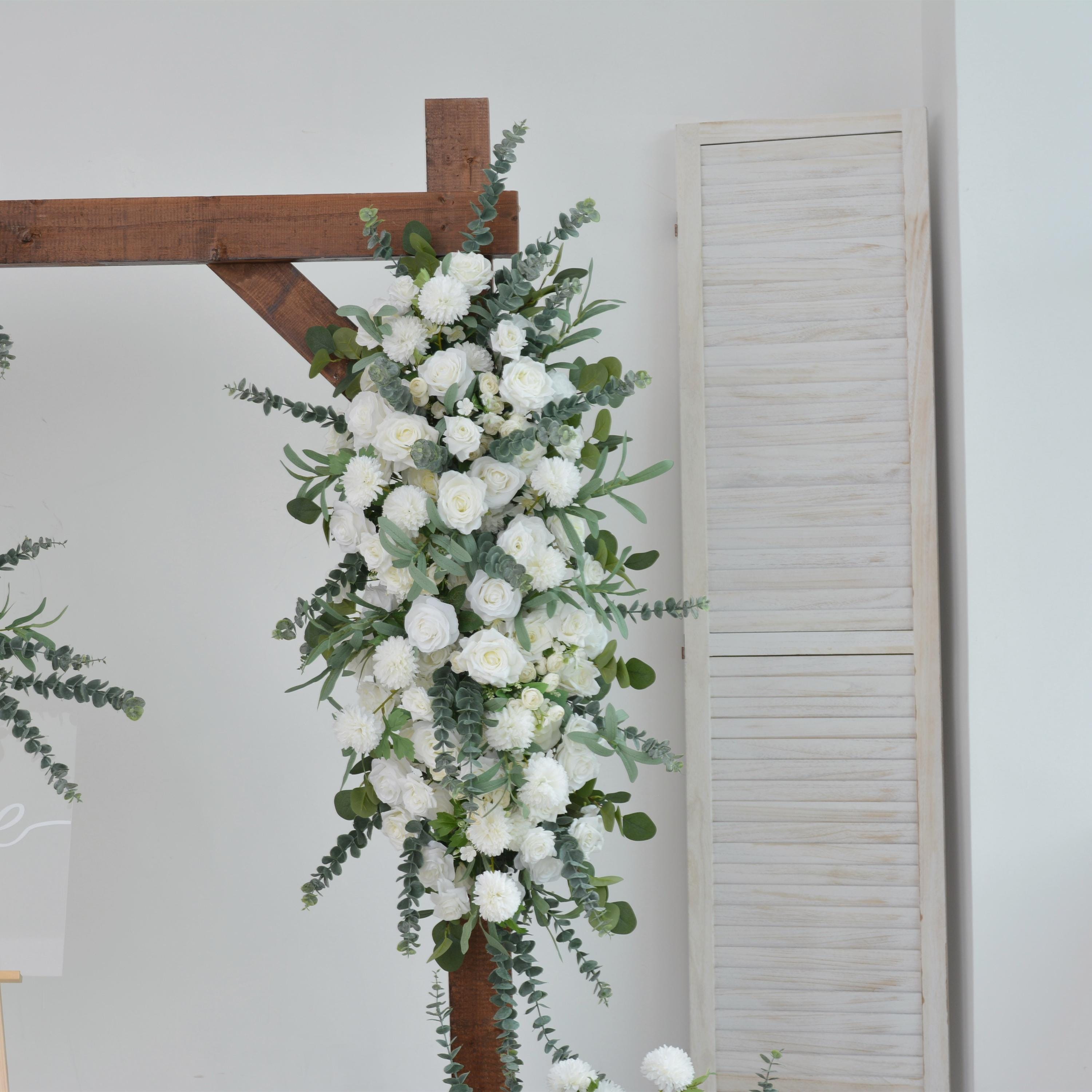 Eucalyptus White Rose Flowers for Wedding Arch Decor