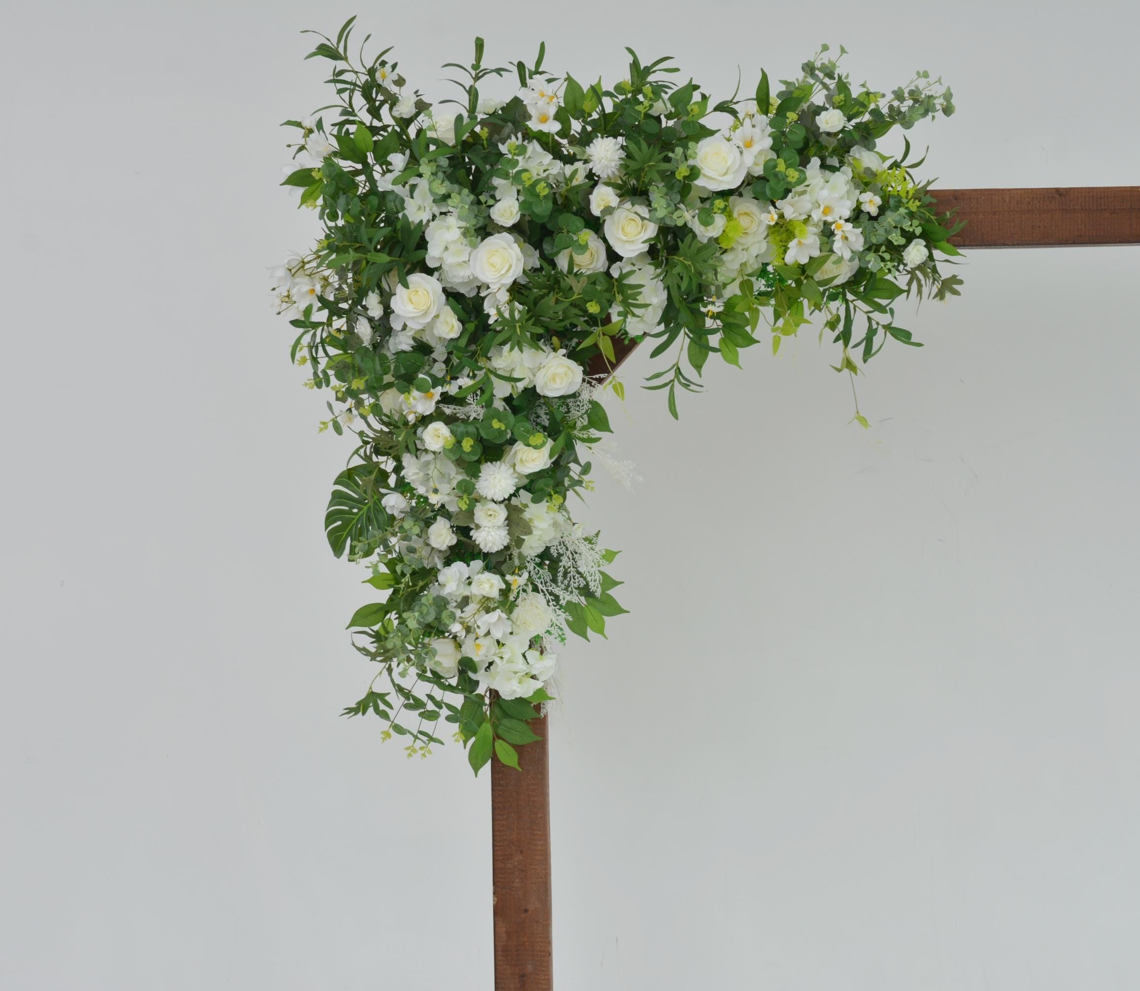 Greenery Wedding Arrangement with White Rose Flowers Wedding Arch Swag