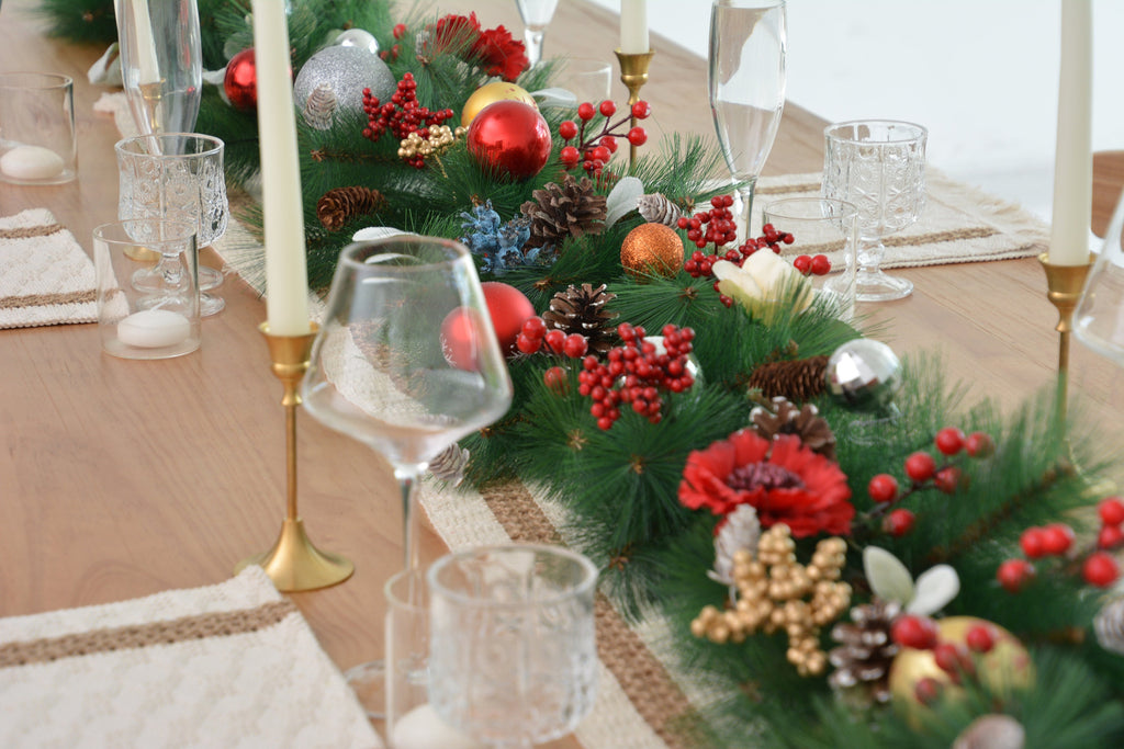 Christmas Garland Table Runner Garland for Mantle, Staircase, Banister