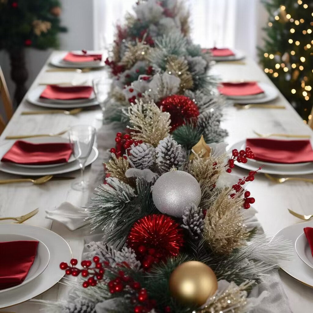 Christmas Garland Table Runner Garland for Mantle, Staircase, Banister