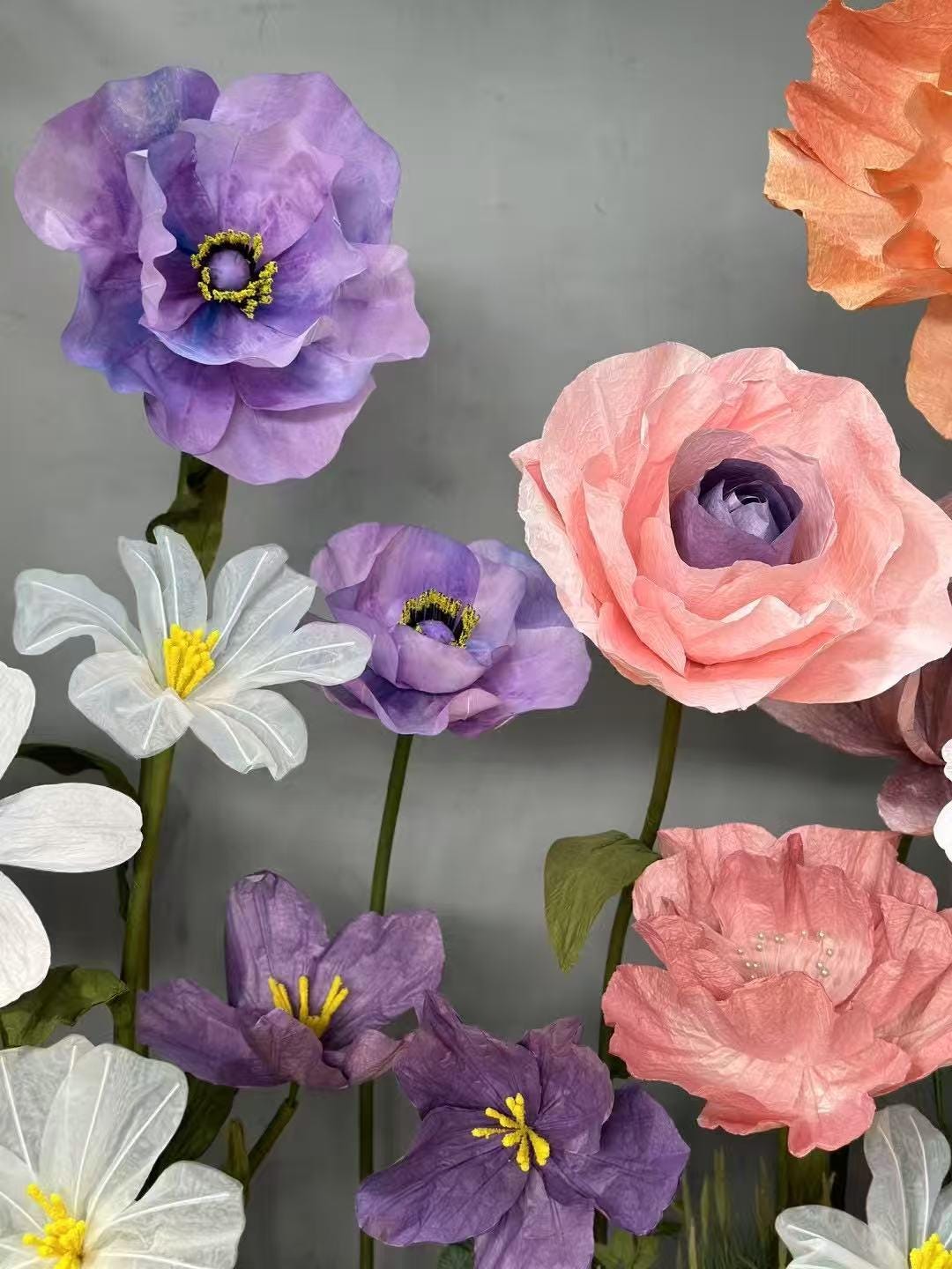 Giant Paper Flower Display for Event and Space Decoration Handcrafted Floral Decor