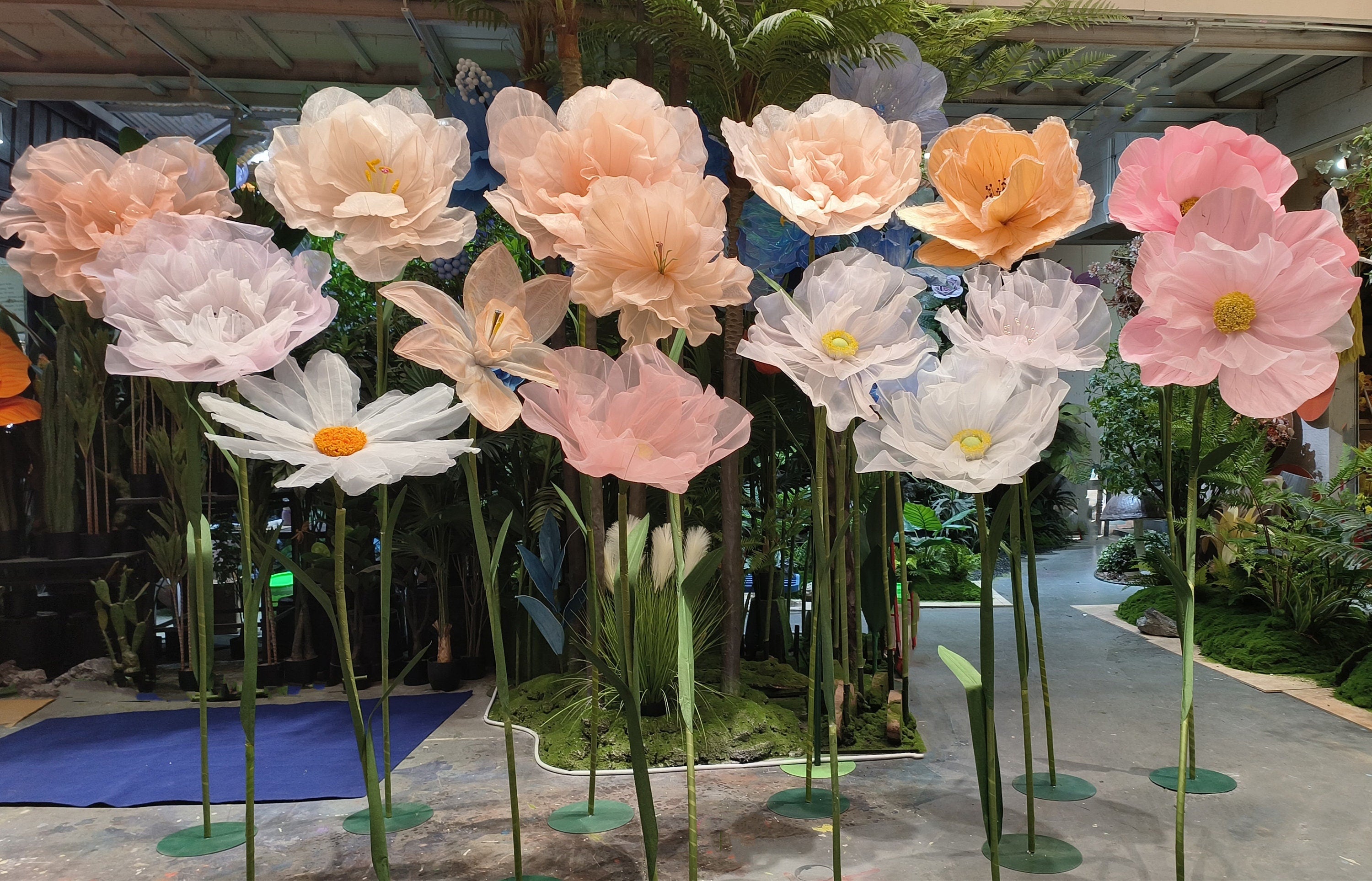 Large Customizable Handcrafted Silk Paper Flowers Oversized Floral Decorations for Weddings, Events, and Displays