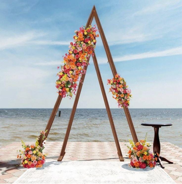 Colorful Wedding Ceremony Floral Backdrop Arrangement for Aisle, Reception, and Event Decorations