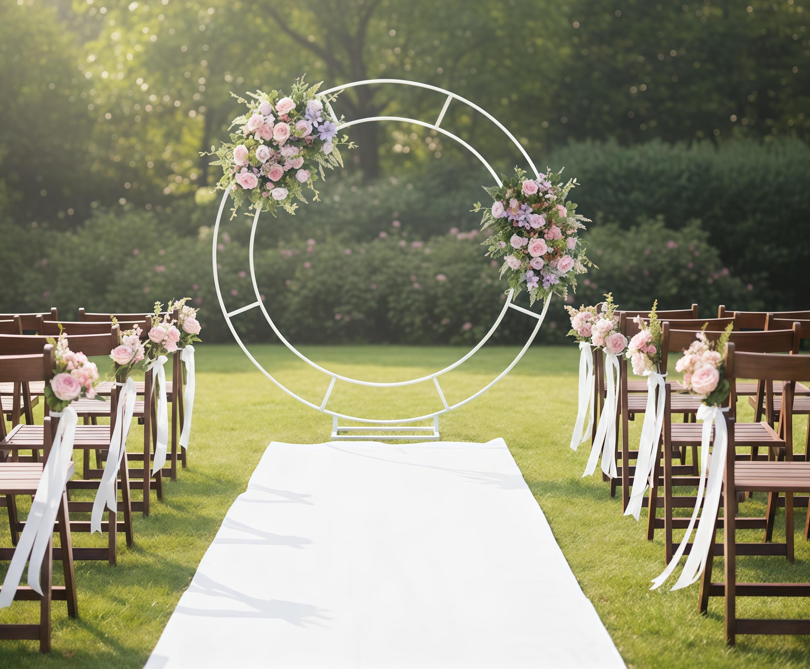 Artificial Wedding Floral Arbor Arrangements in Lilac and Champagne