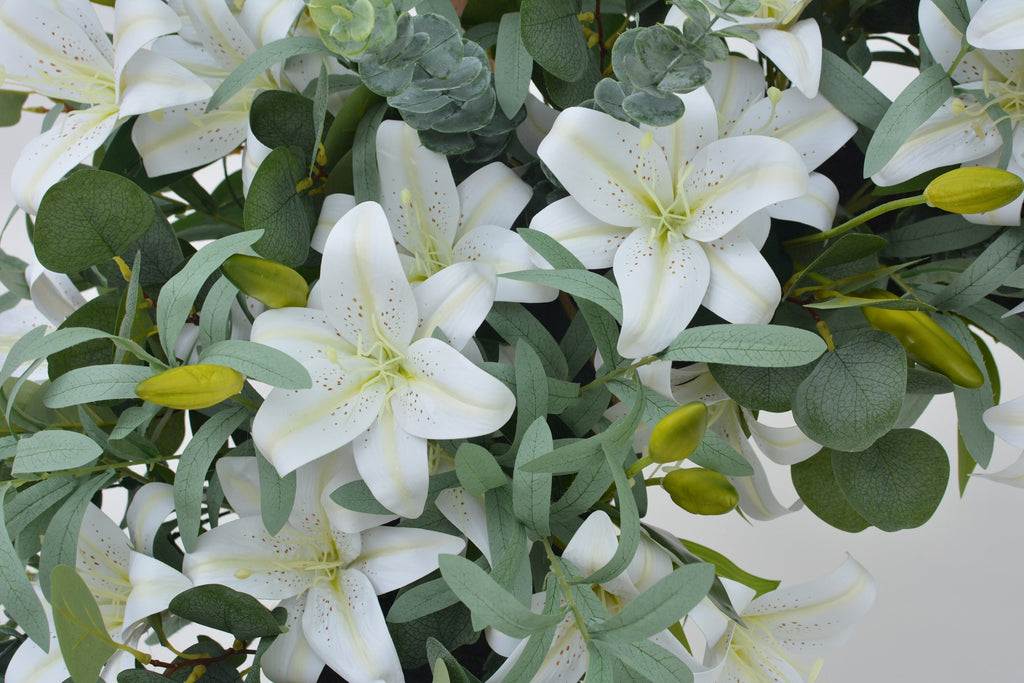 Artificial Wedding Arch Swag with White Lily and Eucalyptus