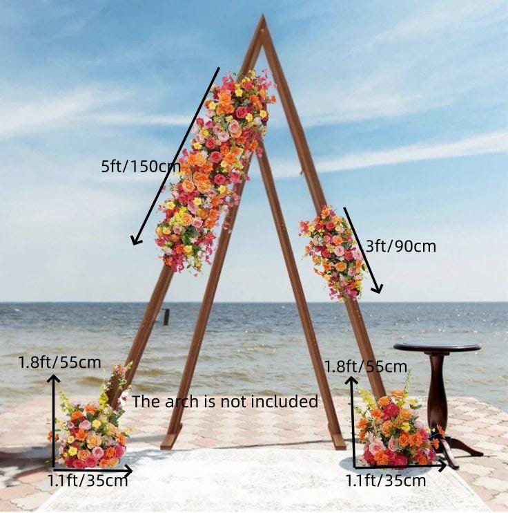 Colorful Wedding Ceremony Floral Backdrop Arrangement for Aisle, Reception, and Event Decorations