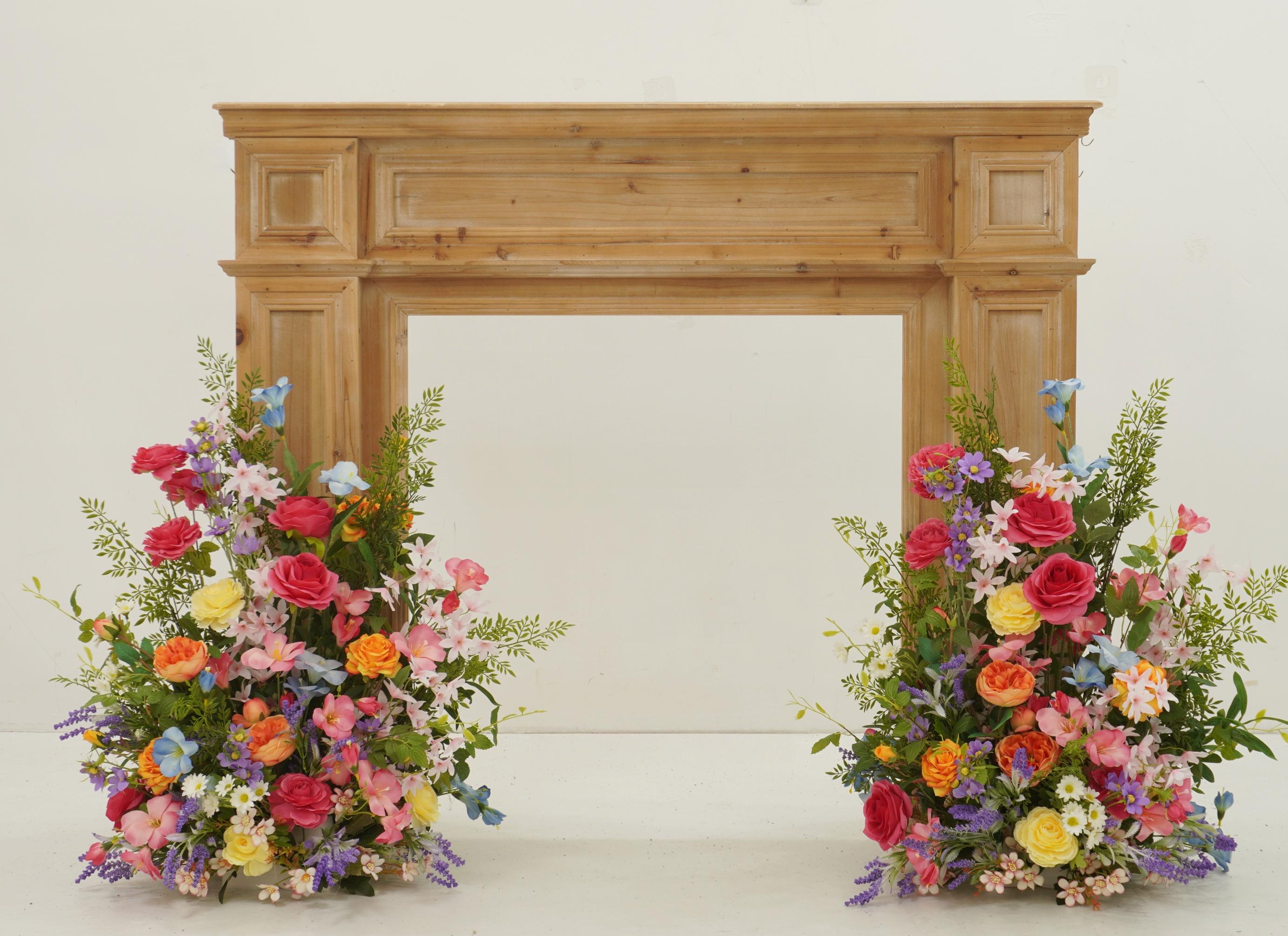 Altar and Aisle Wedding Flower Set with Fuchsia, Orange, Yellow, Blue, Lavender