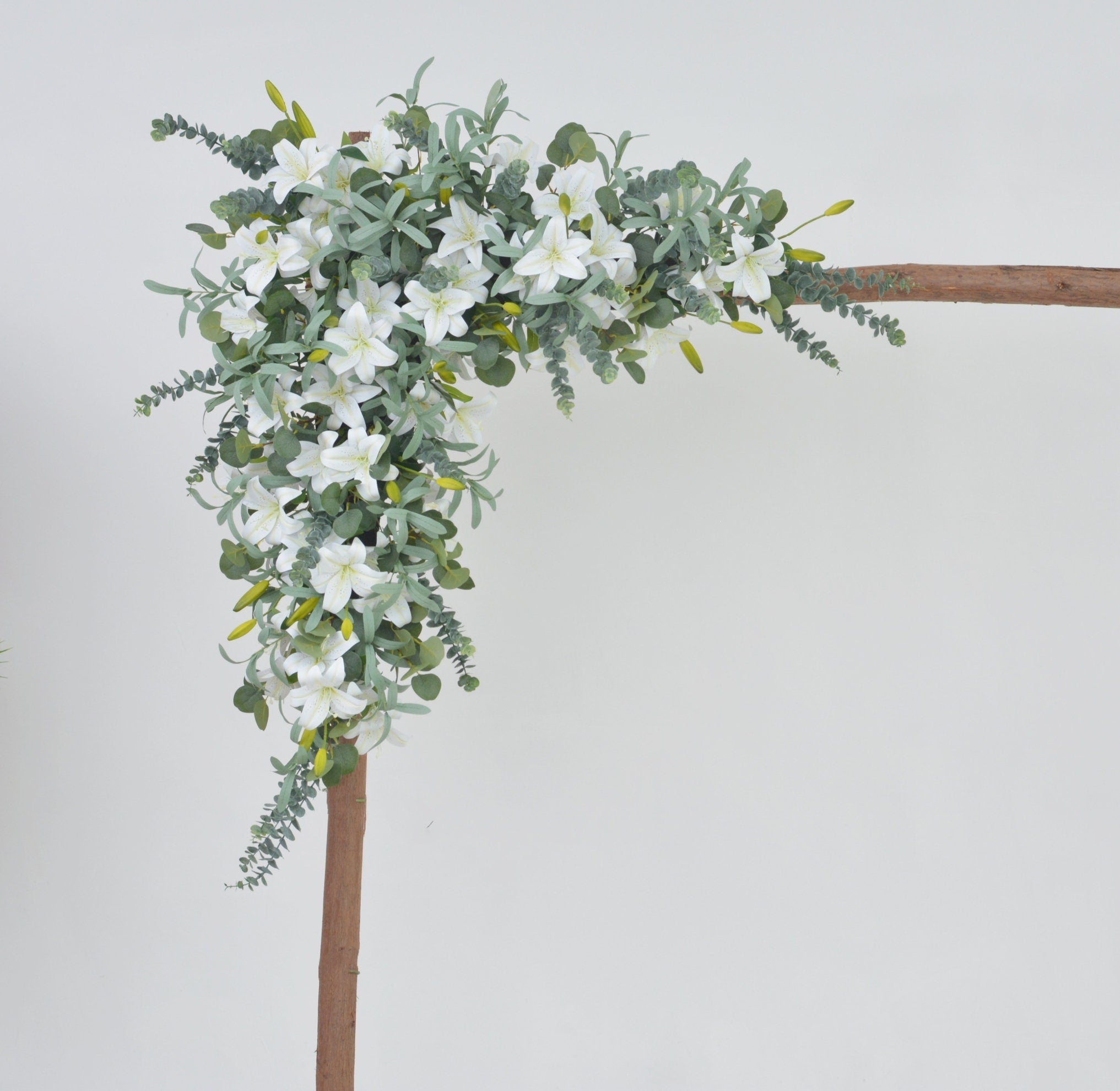 Artificial Wedding Arch Swag with White Lily and Eucalyptus