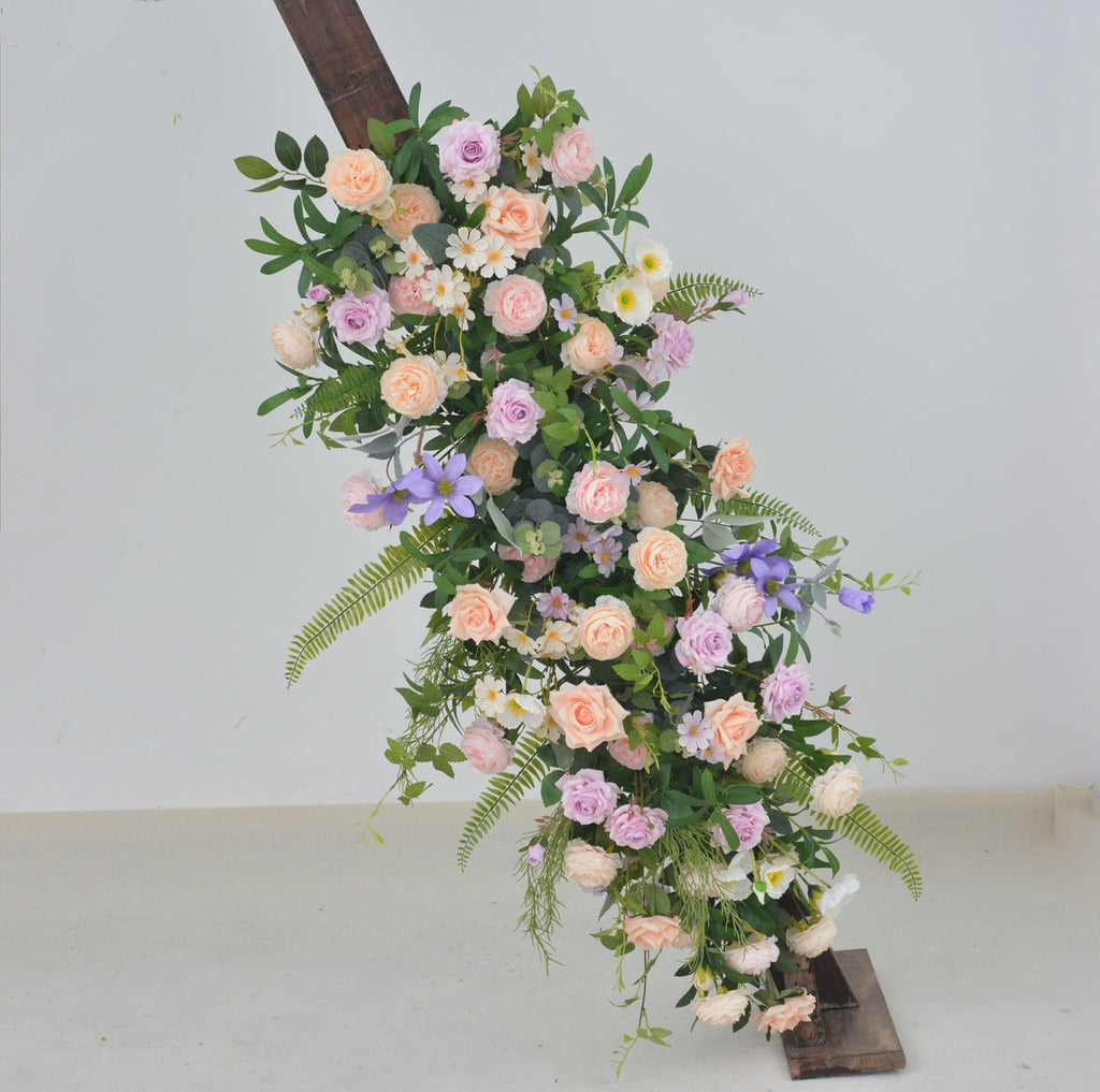 Artificial Wedding Floral Arbor Arrangements in Lilac and Champagne