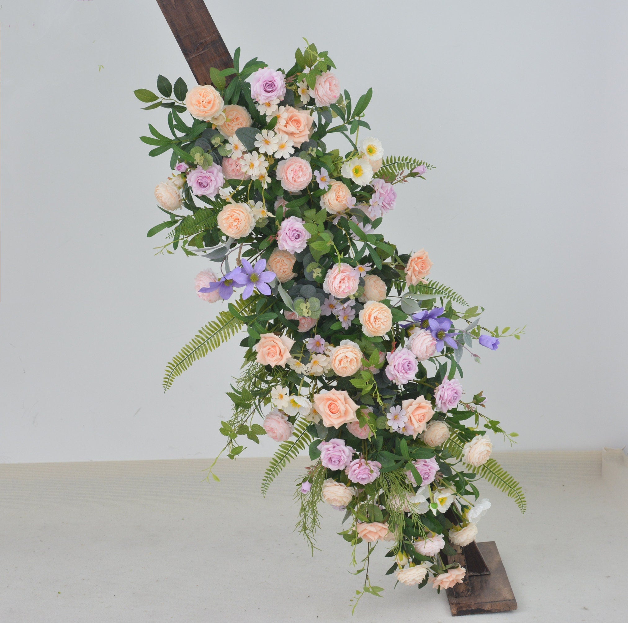 Artificial Wedding Floral Arbor Arrangements in Lilac and Champagne